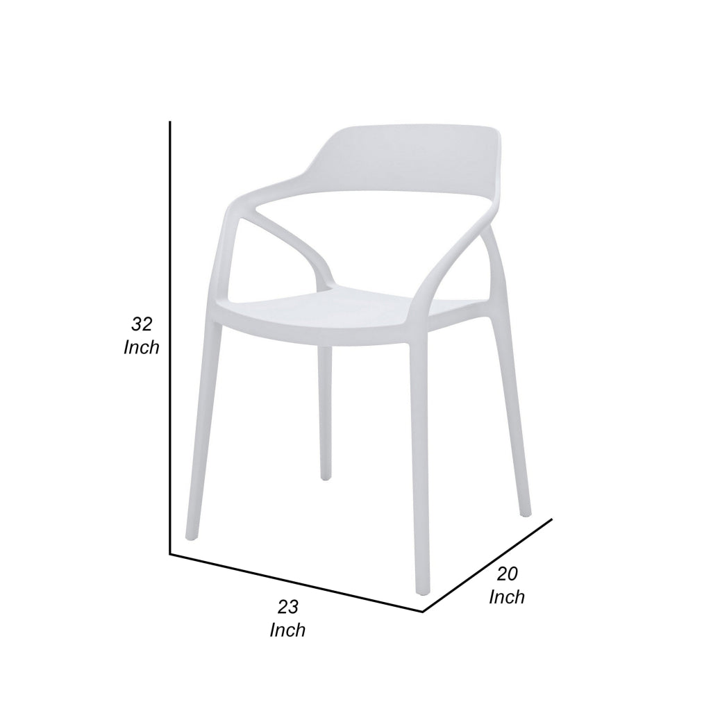 Geni 23 Inch Side Dining Chair Set of 4 Indoor Outdoor White Finish By Casagear Home BM315399