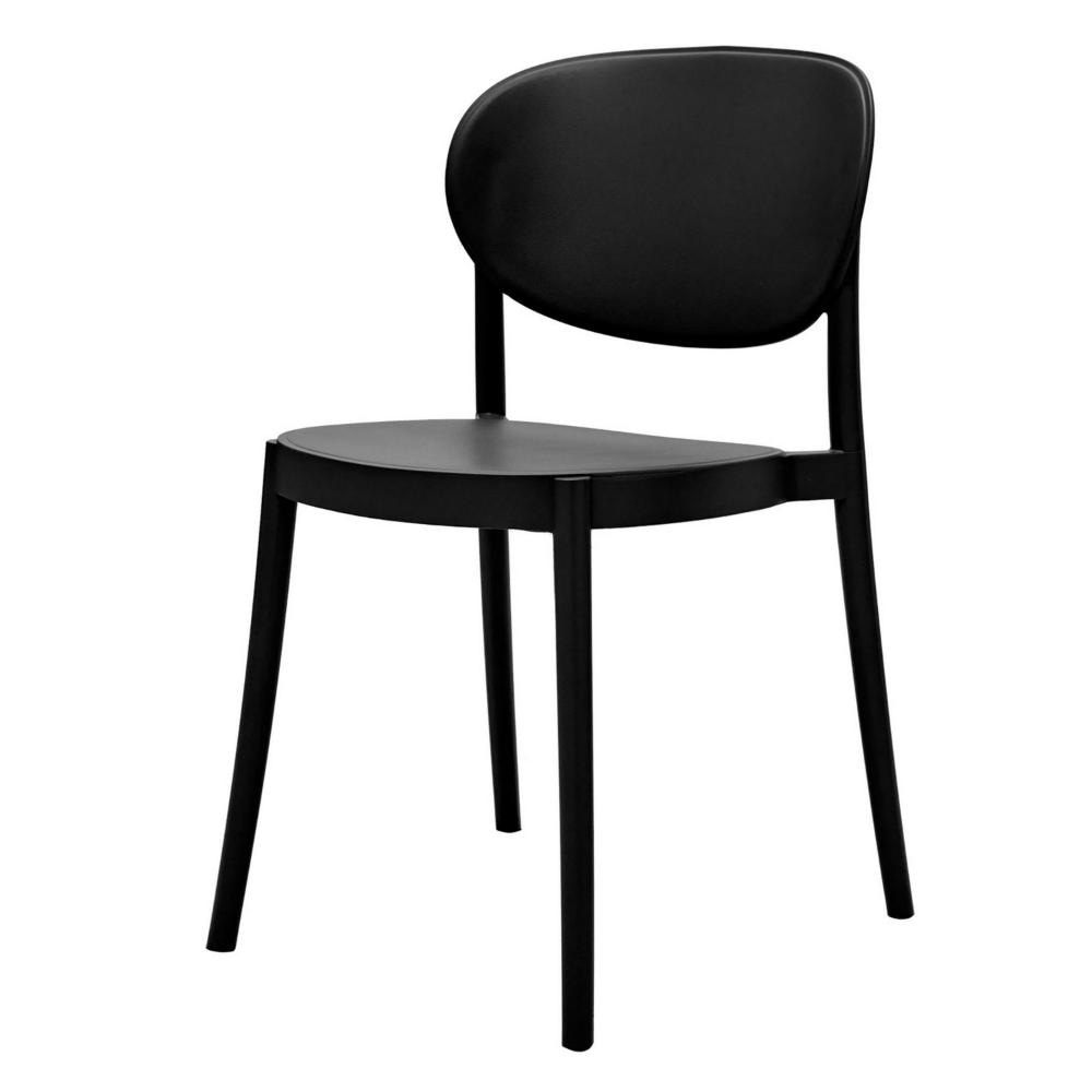 Heem 19 Inch Side Dining Chair Set of 4 Armless Indoor Outdoor Black By Casagear Home