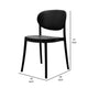 Heem 19 Inch Side Dining Chair Set of 4 Armless Indoor Outdoor Black By Casagear Home