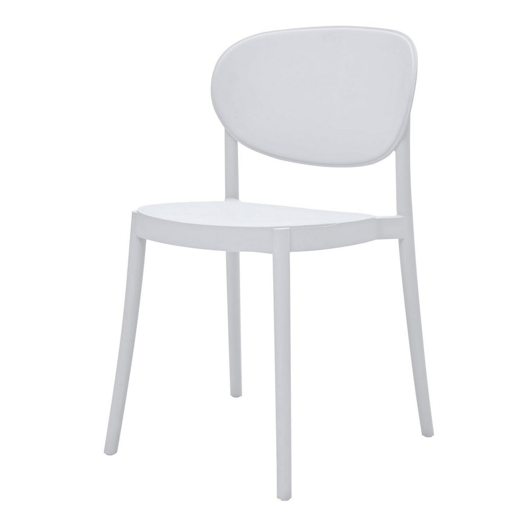 Heem 19 Inch Side Dining Chair Set of 4 Armless Indoor Outdoor White By Casagear Home BM315401