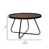 Lei 28 Inch Coffee Table Round Top Crossed Base Black Metal Walnut Brown By Casagear Home BM315414