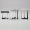 Shy Modern Side End Table Set of 3 Round White Gray Black Faux Marble By Casagear Home BM315419