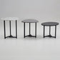 Shy Modern Side End Table Set of 3 Round White Gray Black Faux Marble By Casagear Home BM315419