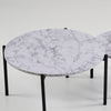 2 Piece Nesting Coffee Table Set Modern Gray White Faux Marble Round Top By Casagear Home BM315422