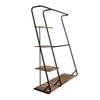 68 Inch Clothing Hanging Rack 3 Shelves Z Shaped Black Metal Frame Wood By Casagear Home BM315427