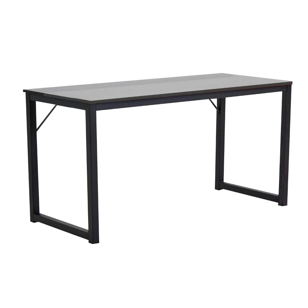 Tmy 55 Inch Office Desk Table, Rectangular Study Space, Black Metal Wood By Casagear Home