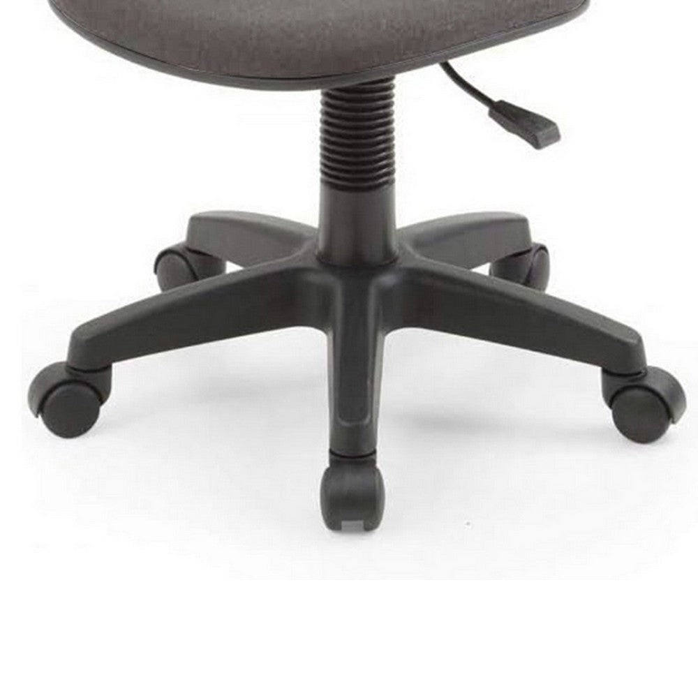 Gyna 20 Inch Swivel Office Computer Chair Armless Ergonomic Design Gray By Casagear Home BM315438