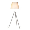 66 Inch Floor Lamp with White Drum Shade Modern Chrome Metal Tripod Base By Casagear Home BM315444