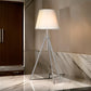 66 Inch Floor Lamp with White Drum Shade Modern Chrome Metal Tripod Base By Casagear Home BM315444