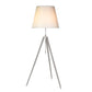 66 Inch Floor Lamp with White Drum Shade, Modern Chrome Metal Tripod Base By Casagear Home