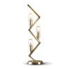 27 Inch Accent Table Lamp, 3 Light Zig Zag Design, Round Base, Brass Metal By Casagear Home