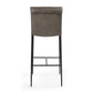 Maer 31 Inch Barstool Chair Cushioned Gray Leather Upholstery Iron By Casagear Home BM315448