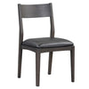 Roi 19 Inch Dining Chair Open Style Armless Black Leather Solid Wood By Casagear Home BM315459