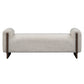 Sira 60 Inch Wide Bench Beige Polyester Upholstery Solid Ash Wood By Casagear Home BM315460