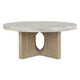 Tab 42 Inch Coffee Table White Round Top Tripod Base Concrete Pine Wood By Casagear Home BM315461