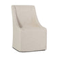 Wry 23 Inch Rolling Dining Chair with Castors, Cushioned Cream Polyester By Casagear Home