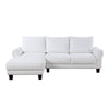 Ele 96 Inch Wide Sectional Sofa with Left Facing Chaise White Sherpa Wood By Casagear Home BM315471