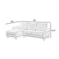 Ele 96 Inch Wide Sectional Sofa with Left Facing Chaise White Sherpa Wood By Casagear Home BM315471