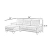 Ele 96 Inch Wide Sectional Sofa with Left Facing Chaise White Sherpa Wood By Casagear Home BM315471