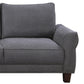 Ele 96 Inch Wide Sectional Sofa with Left Facing Chaise Gray Sherpa Wood By Casagear Home BM315472