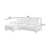 Ele 96 Inch Wide Sectional Sofa with Left Facing Chaise Gray Sherpa Wood By Casagear Home BM315472