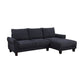 Ele 96 Inch Wide Sectional Sofa with Left Facing Chaise Black Sherpa Wood By Casagear Home BM315473