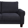 Ele 96 Inch Wide Sectional Sofa with Left Facing Chaise Black Sherpa Wood By Casagear Home BM315473