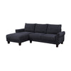 Ele 96 Inch Wide Sectional Sofa with Left Facing Chaise Black Sherpa Wood By Casagear Home BM315473