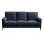 Jake 85 Inch Sofa Black Chenille and Plush Foam Cushions Metal Legs By Casagear Home BM315478