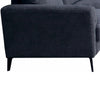 Jake 61 Inch Loveseat Black Chenille and Plush Foam Cushions Metal Legs By Casagear Home BM315480