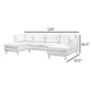 Hle 124 Inch Wide Sectional Sofa Double Chaise U Shape White Sherpa Wood By Casagear Home BM315484