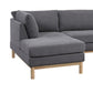 Hle 124 Inch Wide Sectional Sofa Double Chaise U Shape Gray Sherpa Wood By Casagear Home BM315485