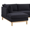 Hle 124 Inch Wide Sectional Sofa Double Chaise U Shape Black Sherpa Wood By Casagear Home BM315486