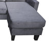 Dennis 73 Inch Reversible Sectional Sofa Chaise Gray Velvet Solid Wood By Casagear Home BM315492