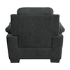 Hugh 36 Inch Accent Chair Dark Gray Polyester Foam Cushioned Solid Wood By Casagear Home BM315493