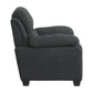 Hugh 36 Inch Accent Chair Dark Gray Polyester Foam Cushioned Solid Wood By Casagear Home BM315493