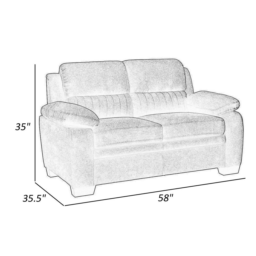 Hugh 58 Inch Loveseat Dark Gray Polyester Foam Cushioned Solid Wood By Casagear Home BM315494
