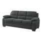 Hugh 80 Inch Sofa Dark Gray Polyester Soft Foam Cushioned Solid Wood By Casagear Home BM315495