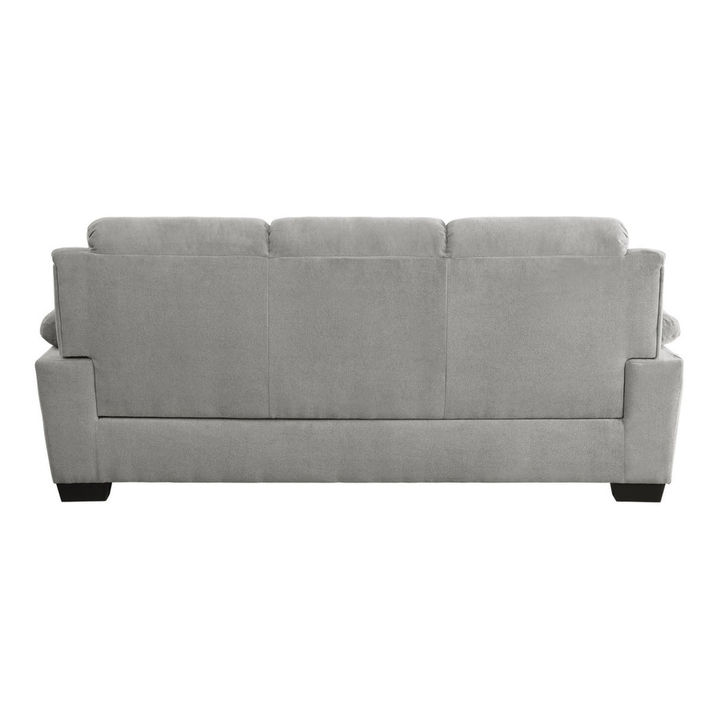 Hugh 80 Inch Sofa Gray Polyester Soft Foam Cushioned Solid Wood Frame By Casagear Home BM315497