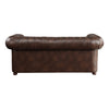 Ivey 83 Inch Sofa Rolled Arms Chesterfield Tufted Brown Faux Leather By Casagear Home BM315498