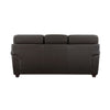 Kia 84 Inch Sofa Dark Brown Top Grain and Faux Leather Solid Wood By Casagear Home BM315509