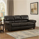 Kia 84 Inch Sofa, Dark Brown Top Grain and Faux Leather, Solid Wood By Casagear Home
