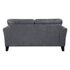 Lisa 71 Inch Loveseat Gray Top Grain and Split Leather Brown Solid Wood By Casagear Home BM315518