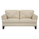 Lisa 71 Inch Loveseat Cream Top Grain and Split Leather Brown Solid Wood By Casagear Home