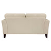 Lisa 71 Inch Loveseat Cream Top Grain and Split Leather Brown Solid Wood By Casagear Home