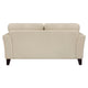 Lisa 71 Inch Loveseat Cream Top Grain and Split Leather Brown Solid Wood By Casagear Home