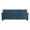 Eoin 84 Inch Sofa Blue Polyester Soft Foam Cushioning Solid Wood Frame By Casagear Home BM315553