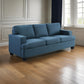 Eoin 84 Inch Sofa Blue Polyester Soft Foam Cushioning Solid Wood Frame By Casagear Home BM315553