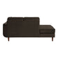 Jim 75 Inch Chaise Lounger Brown Velvet 2 Accent Pillows Solid Wood By Casagear Home BM315562