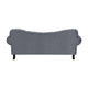 Rosie 84 Inch Sofa Button Tufted Dark Gray Velvet Brown Solid Wood By Casagear Home BM315564